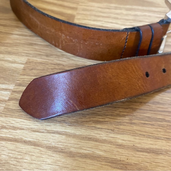 Vintage Light Brown Saddle Leather SAS Style 81633 Mens Belt Size 44 Made in USA - Picture 7 of 10